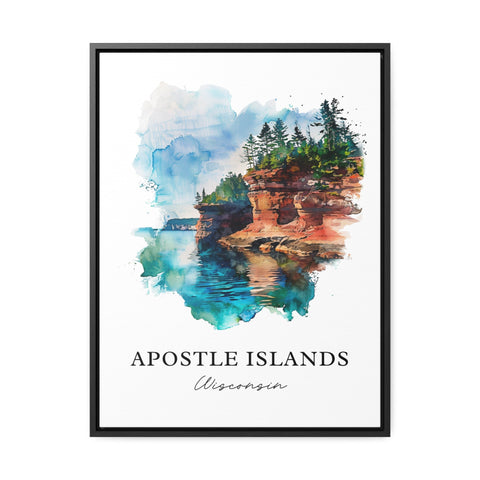 Apostle Islands Art, Apostle Islands WI Print, Wisconsin Watercolor, Apostle Islands Gift, Travel Print, Travel Poster, Housewarming Gift