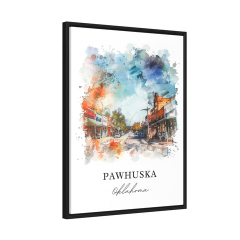 Pawhuska Wall Art, Pawhuska OK Print, Oklahoma Watercolor, Pawhuska Gift, Travel Print, Travel Poster, Housewarming Gift