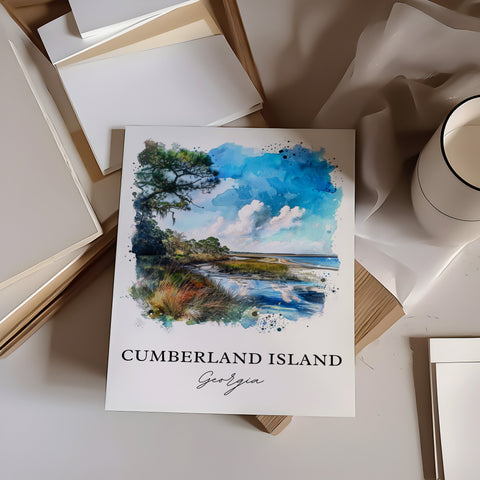 Cumberland Island Wall Art, Cumberland Isl Print, Camden County Georgia Watercolor, Cumberland Island Gift, Travel Print, Housewarming Gift