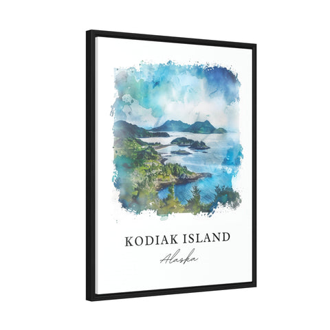 Kodiak Island Wall Art, Kodiak Alaska Print, Kodiak Island Watercolor, Kodiak Alaska Gift, Travel Print, Travel Poster, Housewarming Gift