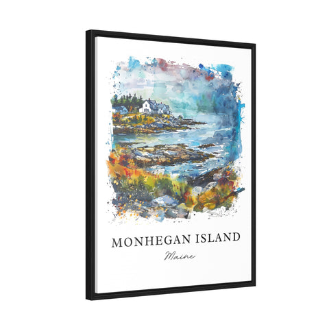 Monhegan Island Wall Art, Monhegan Maine Print, Lincoln Maine Watercolor, Monhegan ME Gift, Travel Print, Travel Poster, Housewarming Gift