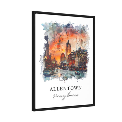 Allentown PA Wall Art, Allentown Print, Allentown PA Watercolor, Allentown Penn. Gift, Travel Print, Travel Poster, Housewarming Gift