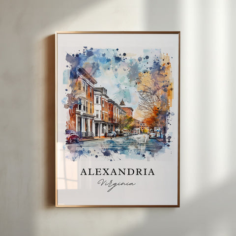 Alexandria Virginia Wall Art, Alexandria Print, Alexandria VA Watercolor, Washington DC Gift, Travel Print, Travel Poster, Housewarming Gift