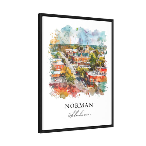 Norman Oklahoma Wall Art, Norman Print, Norman OK Watercolor, Norman Oklahoma Gift, Travel Print, Travel Poster, Housewarming Gift