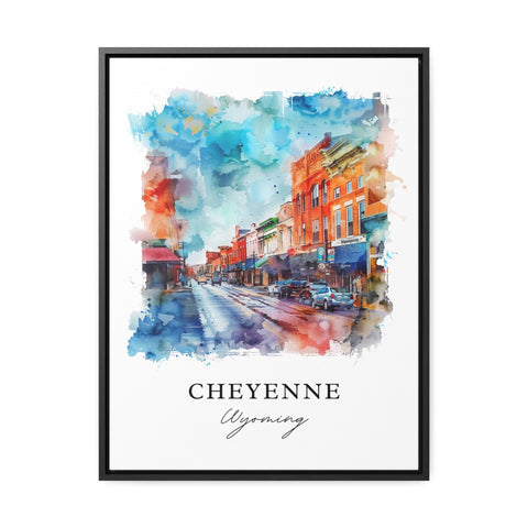 Cheyenne WY Wall Art, Cheyenne Print, Cheyenne Watercolor, Cheyenne Wyoming Gift, Travel Print, Travel Poster, Housewarming Gift