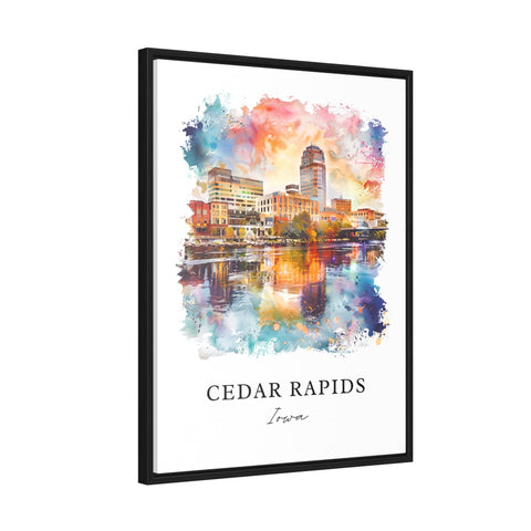 Cedar Rapids Art, Cedar Rapids Iowa Print, Cedar Rapids Watercolor, Cedar Rapids Iowa Gift, Travel Print, Travel Poster, Housewarming Gift