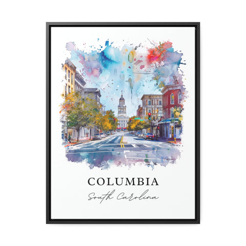 Columbia SC Wall Art, Columbia Print, Univ of SC Watercolor, Columbia South Carolina Gift, Travel Print, Travel Poster, Housewarming Gift