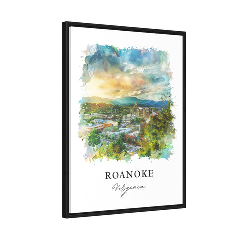 Roanoke VA Wall Art, Roanoke Print, Roanoke Virginia Watercolor, Roanoke Virginia Gift, Travel Print, Travel Poster, Housewarming Gift