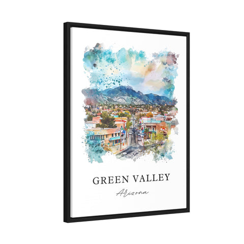 Green Valley AZ Art, Green Valley Print, Green Valley Watercolor, Green Valley Arizona Gift, Travel Print, Travel Poster, Housewarming Gift