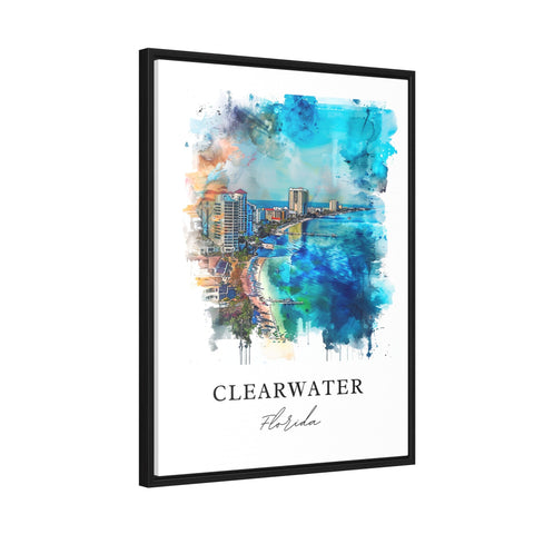 Clearwater FL Wall Art, Clearwater Print, Clearwater FL Watercolor, Clearwater Florida Gift, Travel Print, Travel Poster, Housewarming Gift