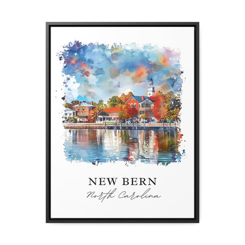New Bern NC Wall Art, New Bern Print, New Bern NC Watercolor, New Bern North Carolina Gift, Travel Print, Travel Poster, Housewarming Gift