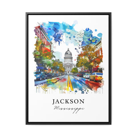 Jackson MS Wall Art, Jackson Mississippi Print, Jackson MS Watercolor, Jackson MS Gift, Travel Print, Travel Poster, Housewarming Gift