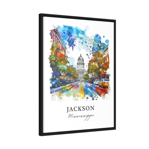 Jackson MS Wall Art, Jackson Mississippi Print, Jackson MS Watercolor, Jackson MS Gift, Travel Print, Travel Poster, Housewarming Gift