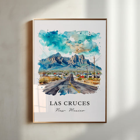 Las Cruces NM Wall Art, Las Cruces Print, Organ Mountains Watercolor, Las Cruces NM Gift, Travel Print, Travel Poster, Housewarming Gift