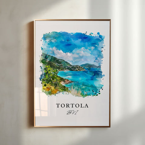 Tortola Wall Art, Tortola BVI Print, British Virgin Islands Watercolor, Tortola Gift, Travel Print, Travel Poster, Housewarming Gift