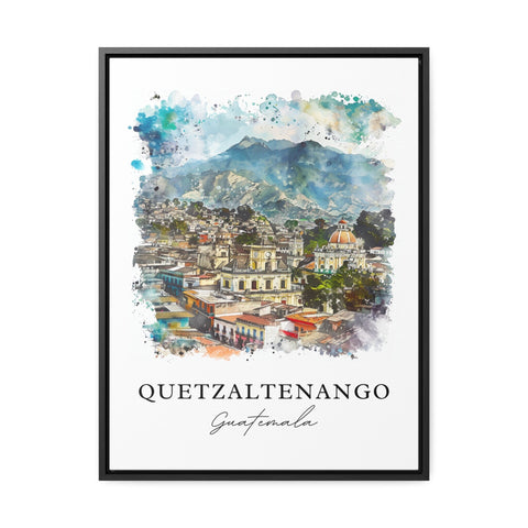 Quetzaltenango Wall Art, Xela Print, Guatemala Watercolor, Quetzaltenango Guatemala Gift, Travel Print, Travel Poster, Housewarming Gift