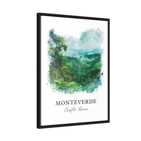 Monteverde Wall Art, Monteverde Costa Rica Print, Monteverde Watercolor, Puntarenas CR Gift, Travel Print, Travel Poster, Housewarming Gift