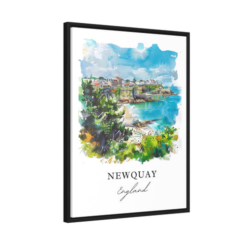 Newquay Wall Art, Newquay Print, Cornwall England Watercolor, Newquay UK Gift, Travel Print, Travel Poster, Housewarming Gift