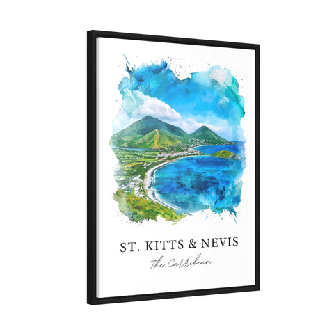 St. Kitts and Nevis Wall Art, St Kitts Print, Nevis Watercolor, St Kitts + Nevis Gift, Travel Print, Travel Poster, Housewarming Gift