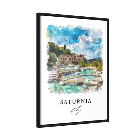 Saturnia Italy Wall Art, Tuscany Print, Saturnia Thermal Springs Watercolor, Italy Gift, Travel Print, Travel Poster, Housewarming Gift