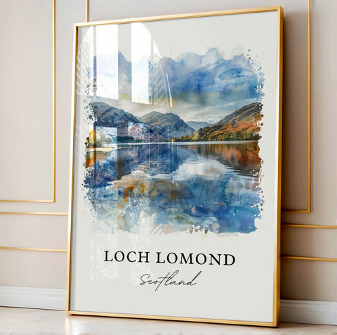 Loch Lomond Wall Art, Loch Lomond Print, Loch Lomond Watercolor, Loch Lake Scotland Gift, Travel Print, Travel Poster, Housewarming Gift