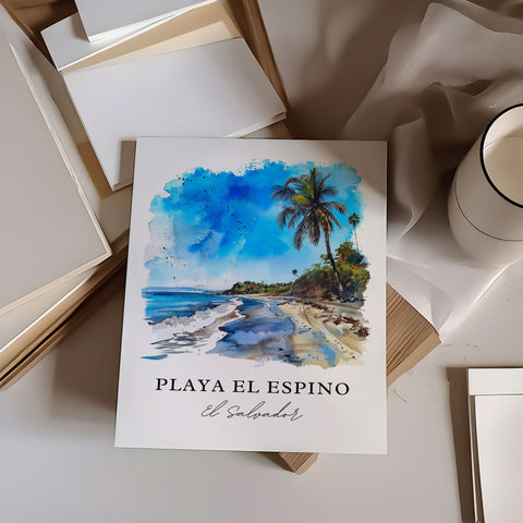 Playa El Espino Art, Playa El Espino Print, El Salvador Watercolor, Playa El Espino Gift, Travel Print, Travel Poster, Housewarming Gift