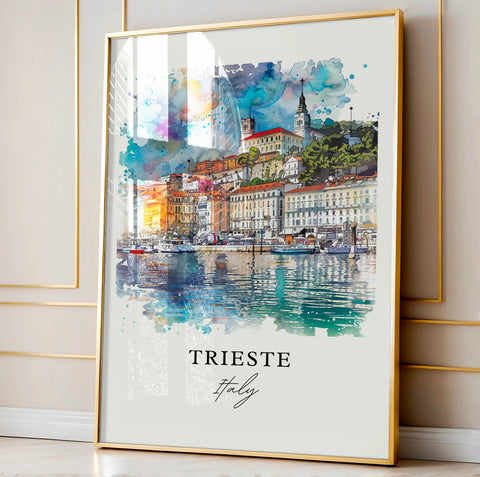 Trieste Italy Wall Art, Trieste Print, Trieste Italy Watercolor, Trieste Italia Gift, Travel Print, Travel Poster, Housewarming Gift