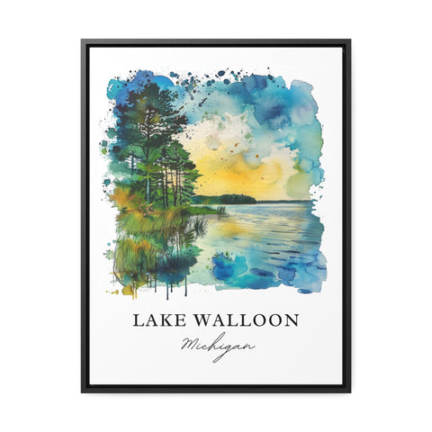 Lake Walloon Wall Art, Lake Walloon MI Print, Great Lakes Watercolor, Lake Walloon Gift, Travel Print, Travel Poster, Housewarming Gift