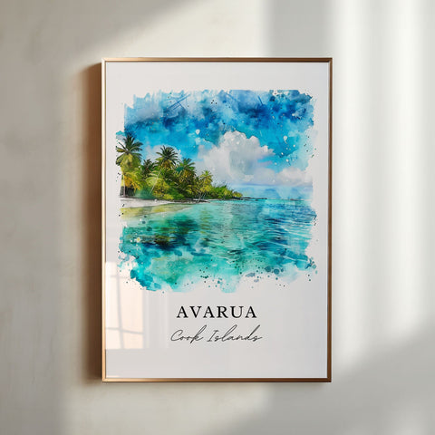 Avarua Wall Art, Avarua Print, Cook Islands Watercolor, Avarua Cook Islands Gift, Travel Print, Travel Poster, Housewarming Gift