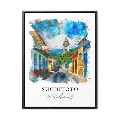 Suchitoto Wall Art, Suchitoto El Salvador Print, El Salvador Watercolor, Cuscatlán El Salvador Gift, Travel Print, Housewarming Gift