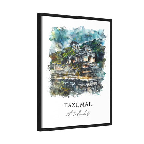 Tazumal Wall Art, El Salvador Print, Tazumal Watercolor, Chalchuapa El Salvador Gift, Travel Print, Travel Poster, Housewarming Gift