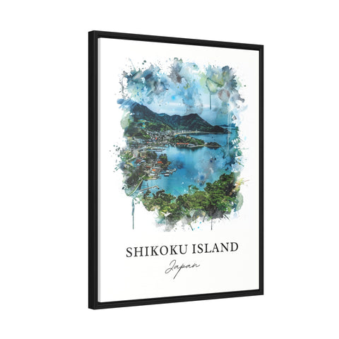 Shikoku Island Wall Art, Japan Prints, Shikoku Island Japan Watercolor, Shikoku Island Gift, Travel Print, Travel Poster, Housewarming Gift