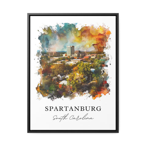 Spartanburg Wall Art, Spartanburg SC Print, Spartanburg Watercolor, Spartanburg Gift, Travel Print, Travel Poster, Housewarming Gift