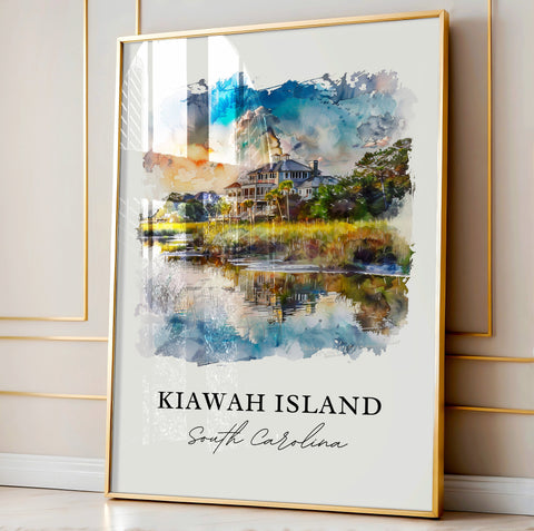 Kiawah Island Wall Art, Kiawah Island SC Print, Kiawah South Carolina Watercolor, Kiawah Island Gift, Travel Print, Housewarming Gift