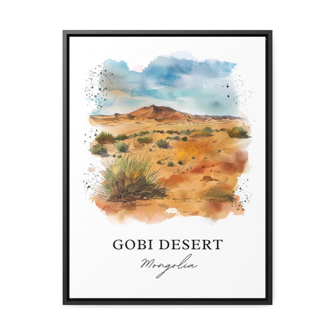Gobi Desert Wall Art, Gobi Desert Print, Mongolia Watercolor, Gobi Desert Gift, Travel Print, Travel Poster, Housewarming Gift