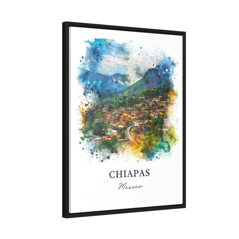 Chipas Mexico Wall Art, Chipas Print, Chipas Watercolor, Chipas Mexico Gift, Travel Print, Travel Poster, Housewarming Gift