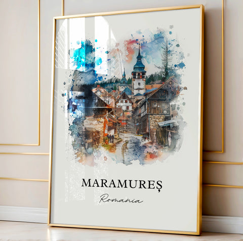 Maramures Wall Art, Maramures Print, Maramures Romania Watercolor, Romania Gift, Travel Print, Travel Poster, Housewarming Gift