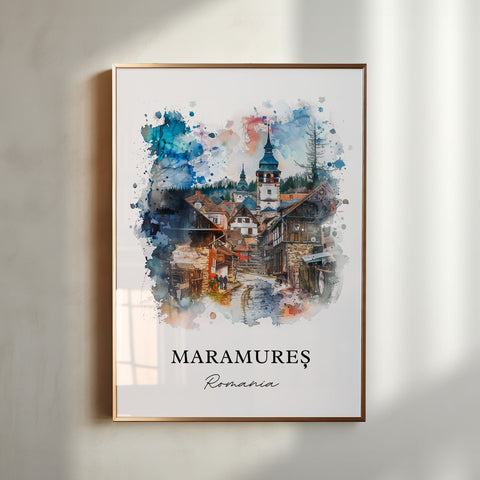 Maramures Wall Art, Maramures Print, Maramures Romania Watercolor, Romania Gift, Travel Print, Travel Poster, Housewarming Gift