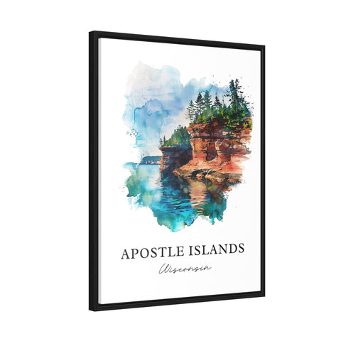 Apostle Islands Art, Apostle Islands WI Print, Wisconsin Watercolor, Apostle Islands Gift, Travel Print, Travel Poster, Housewarming Gift