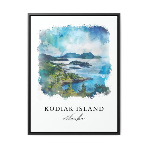 Kodiak Island Wall Art, Kodiak Alaska Print, Kodiak Island Watercolor, Kodiak Alaska Gift, Travel Print, Travel Poster, Housewarming Gift