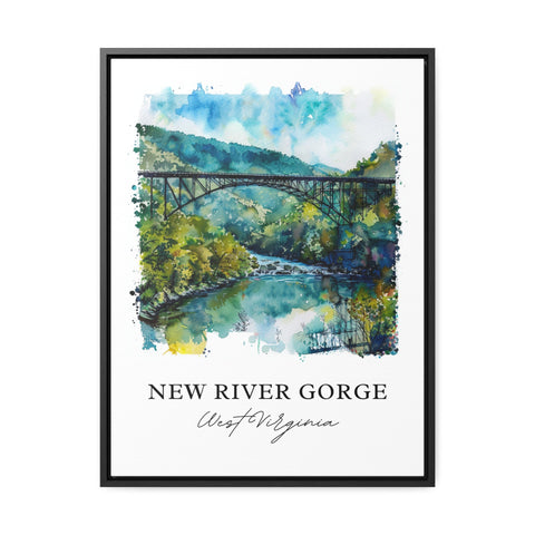 New River Gorge Wall Art, New River Gorge Print, West Virginia Watercolor, Victor WV Gift, Travel Print, Travel Poster, Housewarming Gift