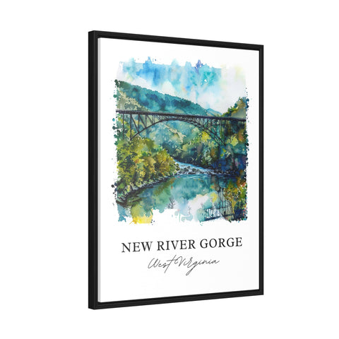 New River Gorge Wall Art, New River Gorge Print, West Virginia Watercolor, Victor WV Gift, Travel Print, Travel Poster, Housewarming Gift