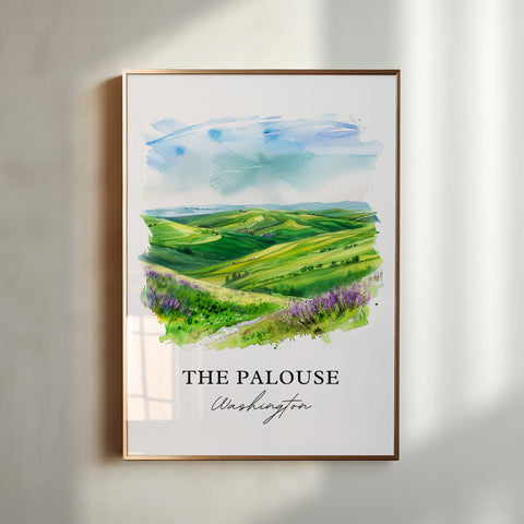 Palouse Washington Wall Art, Palouse WA Print, The Palouse Watercolor, Palouse Region Gift, Travel Print, Travel Poster, Housewarming Gift