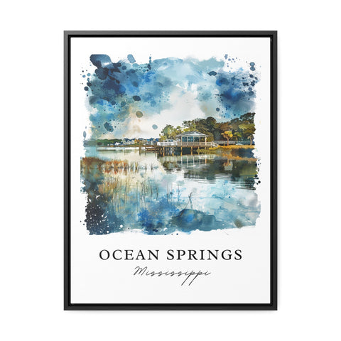 Ocean Springs MS Wall Art, Mississippi Prints, Ocean Springs Watercolor, Ocean Springs Gift, Travel Print, Travel Poster, Housewarming Gift