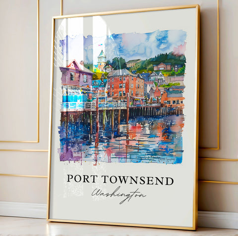 Port Townsend Art, Port Townsend WA Print, Port Townsend Watercolor, Washington Coast Gift, Travel Print, Travel Poster, Housewarming Gift