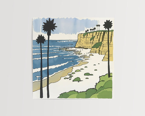 Modern La Jolla Art, La Jolla Print, Unique La Jolla Art, La Jolla California Gift, Travel Print, Travel Poster, Housewarming Gift