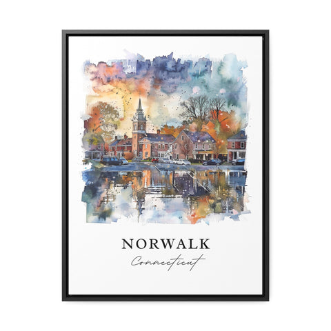 Norwalk Wall Art, Norwalk CT Print, Connecticut Watercolor, Norwalk Connecticut Gift, Travel Print, Travel Poster, Housewarming Gift