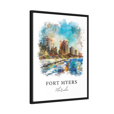 Fort Myers FL Wall Art, Fort Myers Print, Fort Myers Watercolor, Fort Myers Florida Gift, Travel Print, Travel Poster, Housewarming Gift