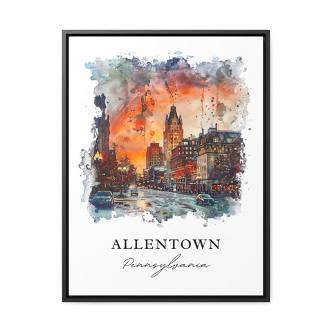 Allentown PA Wall Art, Allentown Print, Allentown PA Watercolor, Allentown Penn. Gift, Travel Print, Travel Poster, Housewarming Gift