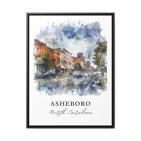 Asheboro Wall Art, Asheboro NC Print, Asheboro Watercolor, Asheboro North Carolina Gift, Travel Print, Travel Poster, Housewarming Gift